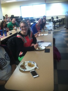 Photo of social media class with pie.